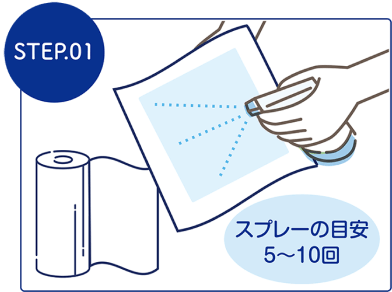 「みえるくん」を5～10回スプレー